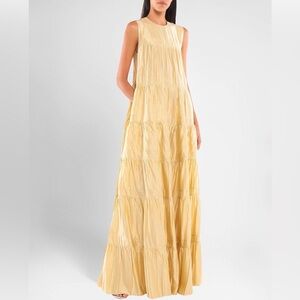 No. 21 Designer NWT Satin Cream Dress with Bow Accent